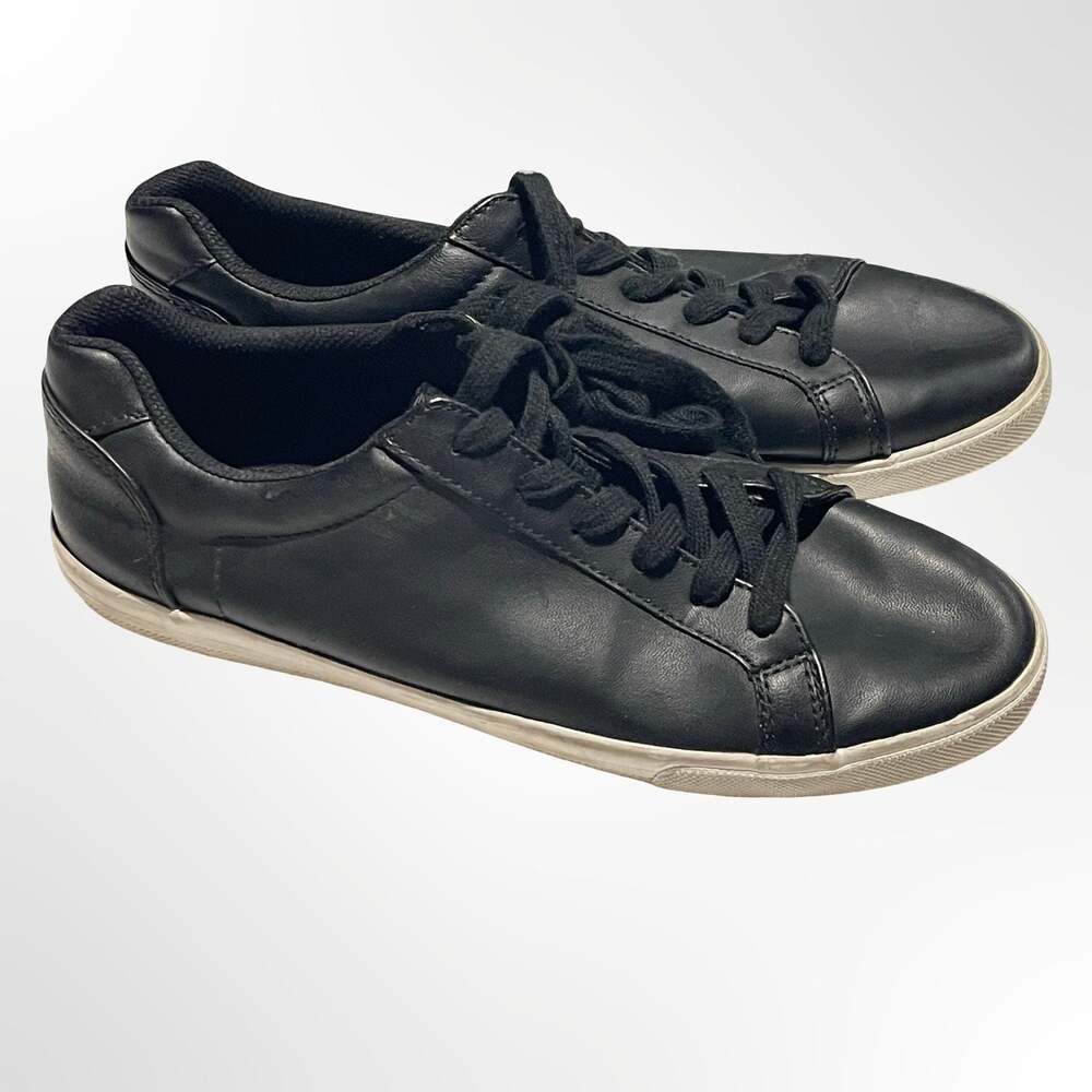 Goodfellow & Co. Men's Lace-Up Black Synthetic Leather Sneakers - Picture 1 of 6